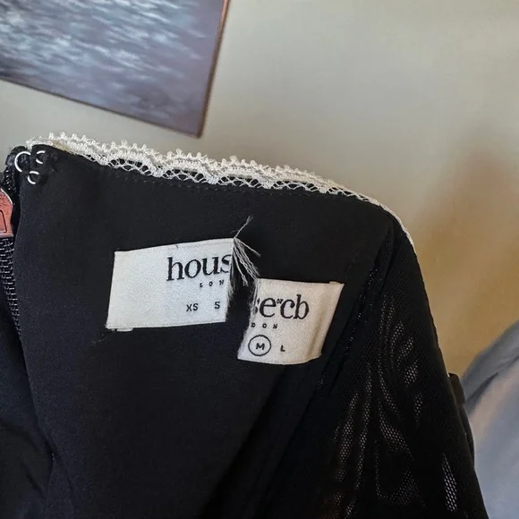 House of CB‎ 'Mademoiselle' Black Satin Tulle Midi Dress NWOT size M A-C - Picture 7 of 11